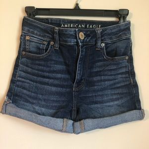 American Eagle Hi-Rise midi Jean shorts size 0
